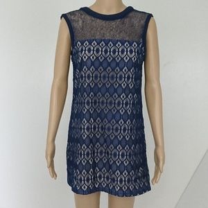 Whitney Eve Navy Blue Lace Dress Size S
